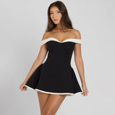 Strapless Neck Slim Fit Short Dress
